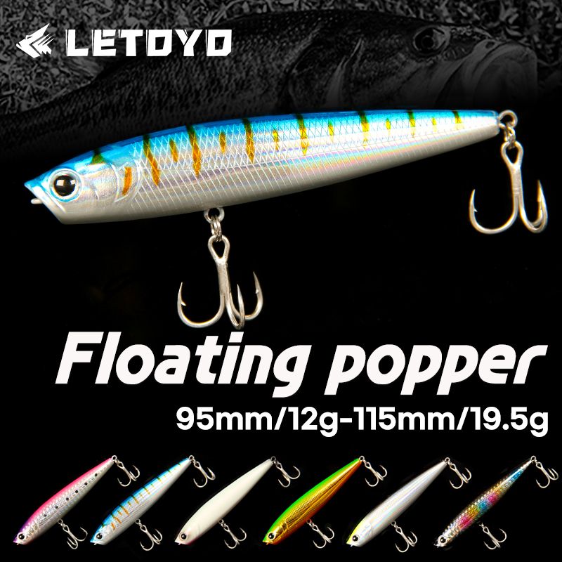 Fishing Lure Popper - LETOYO 12 جرام/19.5 جرام العائمة بوبر