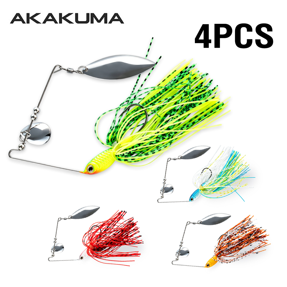 4 قطع طعم صيد سبينر بيت 18 جرا - مراجعة Fishing Lure Blade Bait وسعره