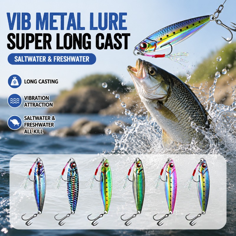 طعم صيد معدني مطبوع ثلاثي الأب - مراجعة Fishing Lure Blade Bait وسعره